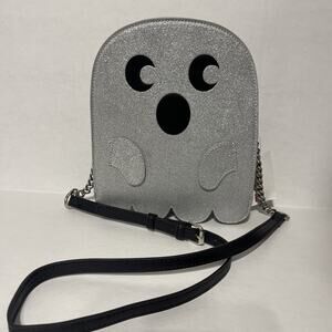 Mad Engine Fine By Me Glitter Silver Ghost Crossbody Bag NEW
